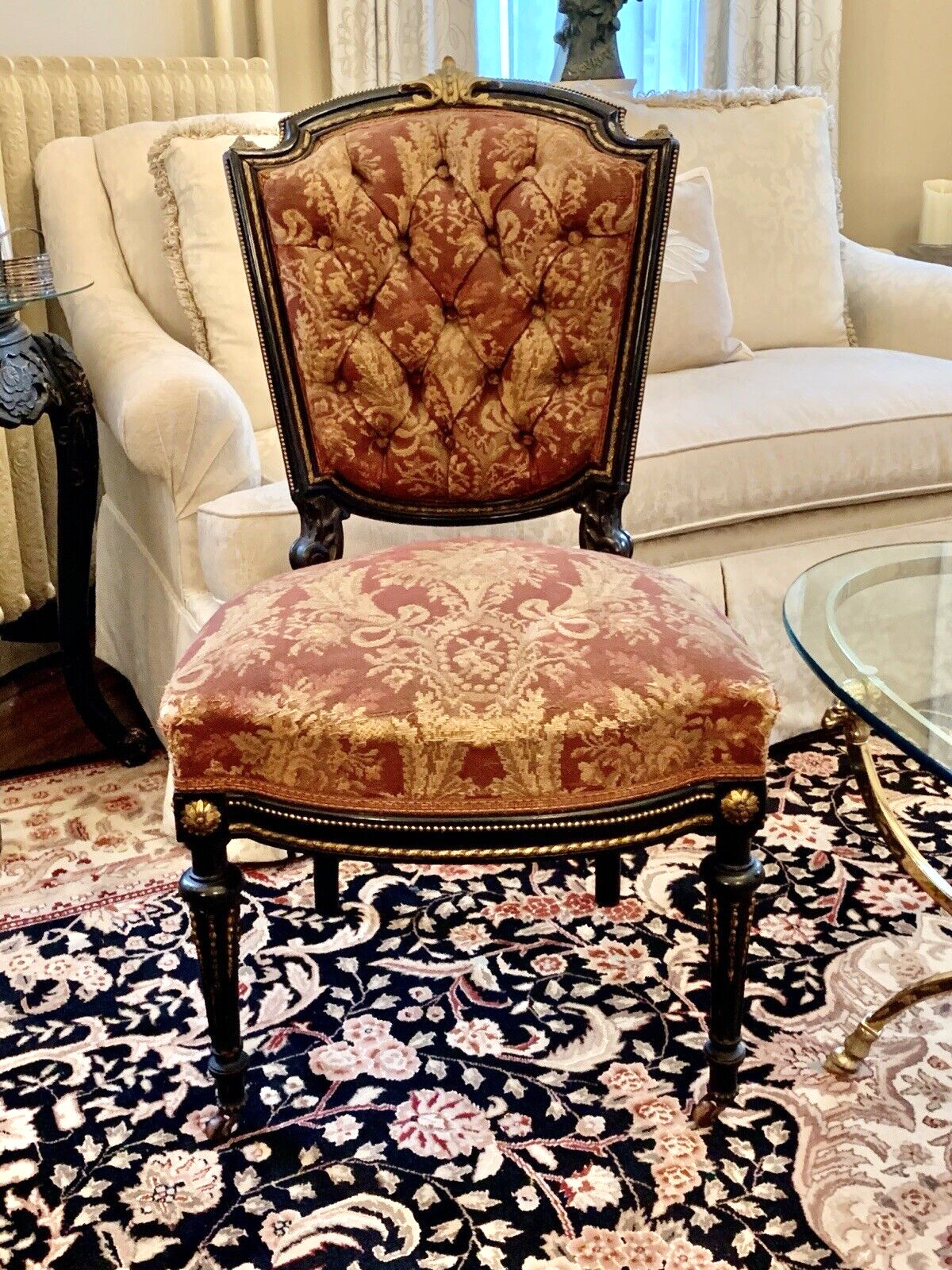 Very Rare Victorian Louis XVI Side Chair Belter Leon Marcotte 1860 MUSEUM
