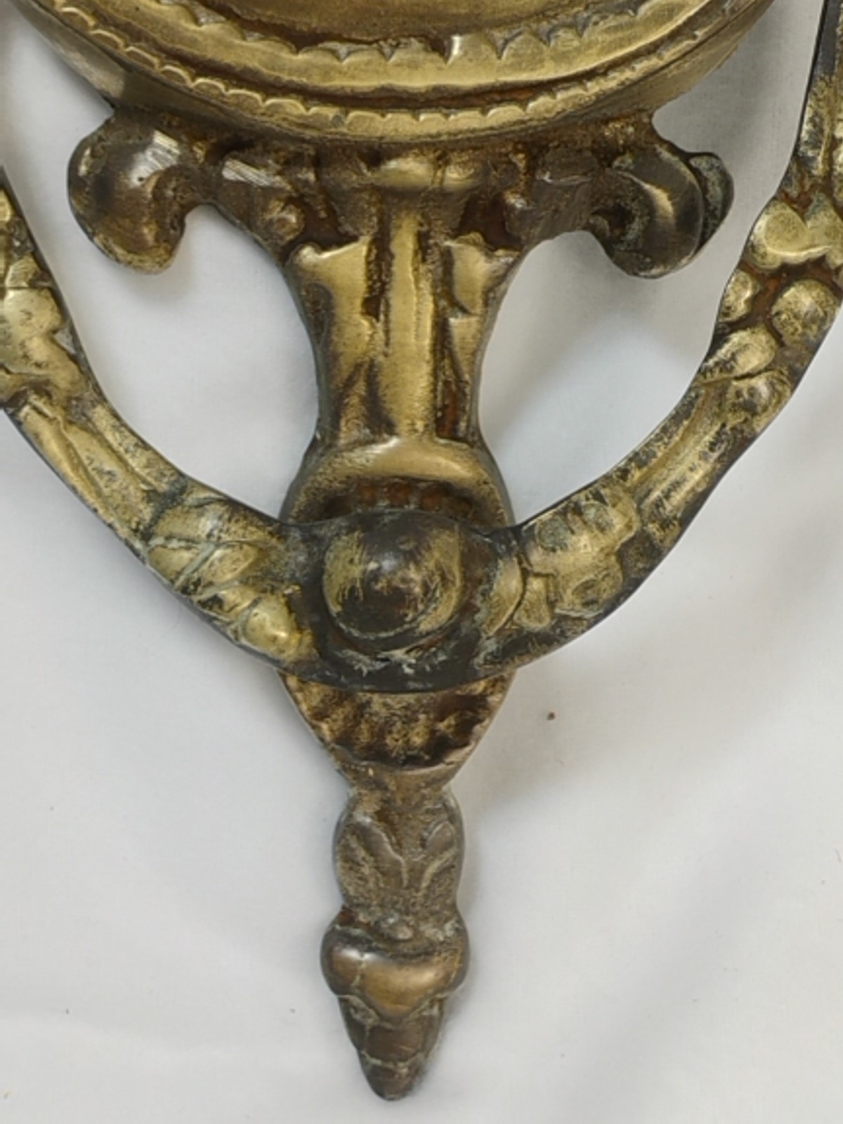 ANTIQUE ART NOUVEAU FRENCH GOLD CAST DOOR KNOCKER Heavy Worn Hardware
