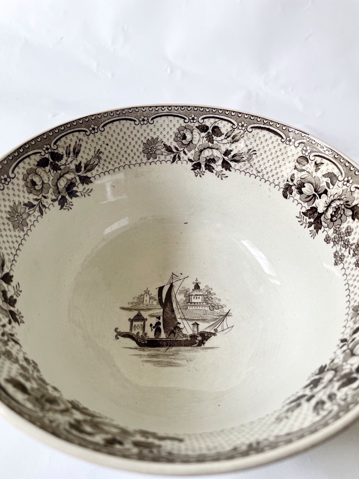 English Pearlware Transfer Decorated Waste Bowl John Ridgway “Japonica” C.1830