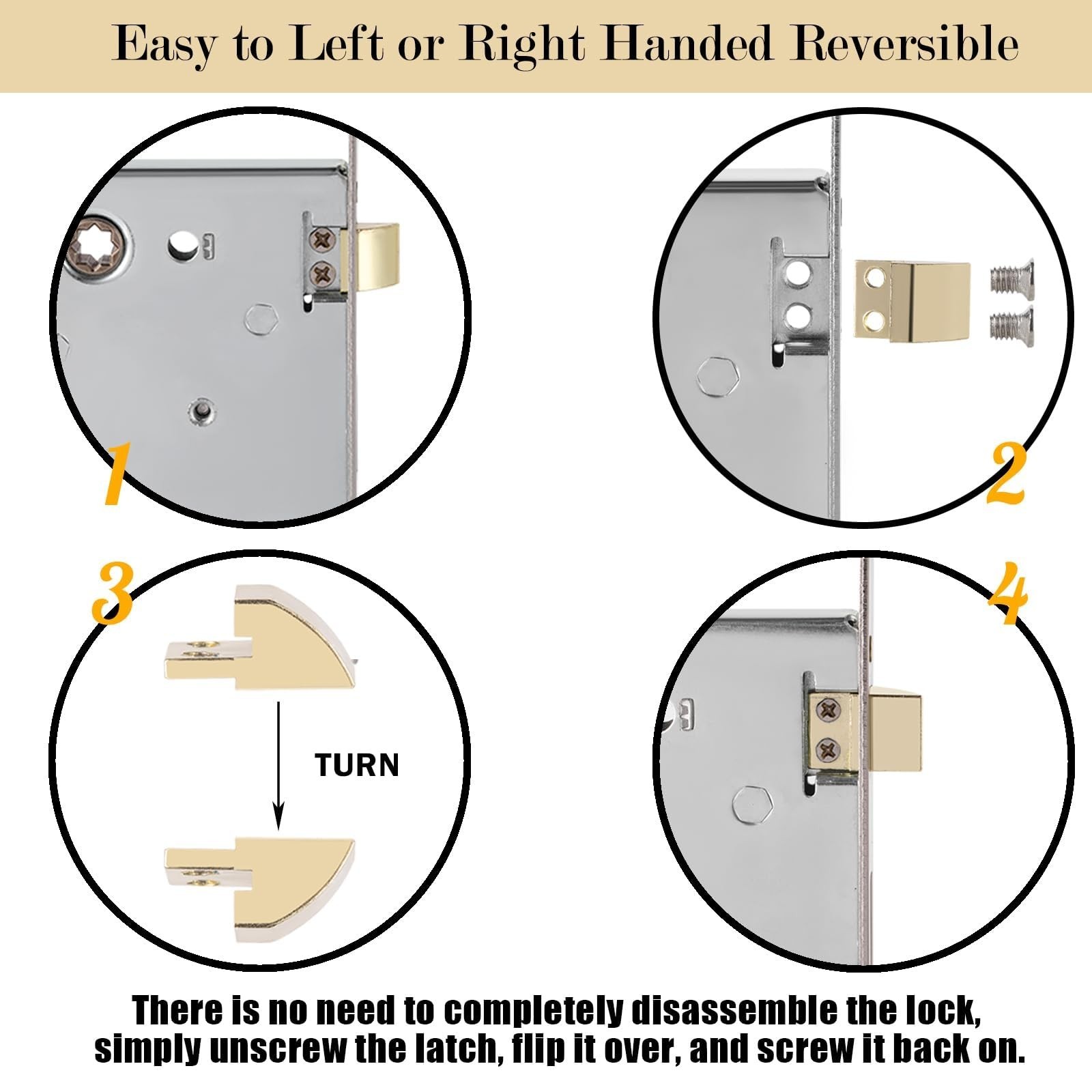 Upgraded Mortise Lock Set for Interior Door, Matte Black Vintage Style Crysta…