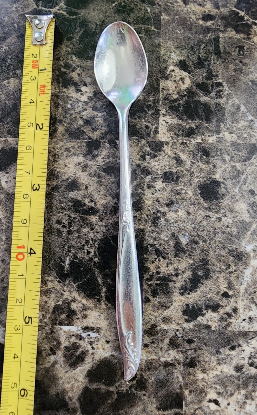 ✅ MID CENTURY c1958 WOODSONG PATTERN SILVERPLATED INFANT FEEDING SPOON 👶