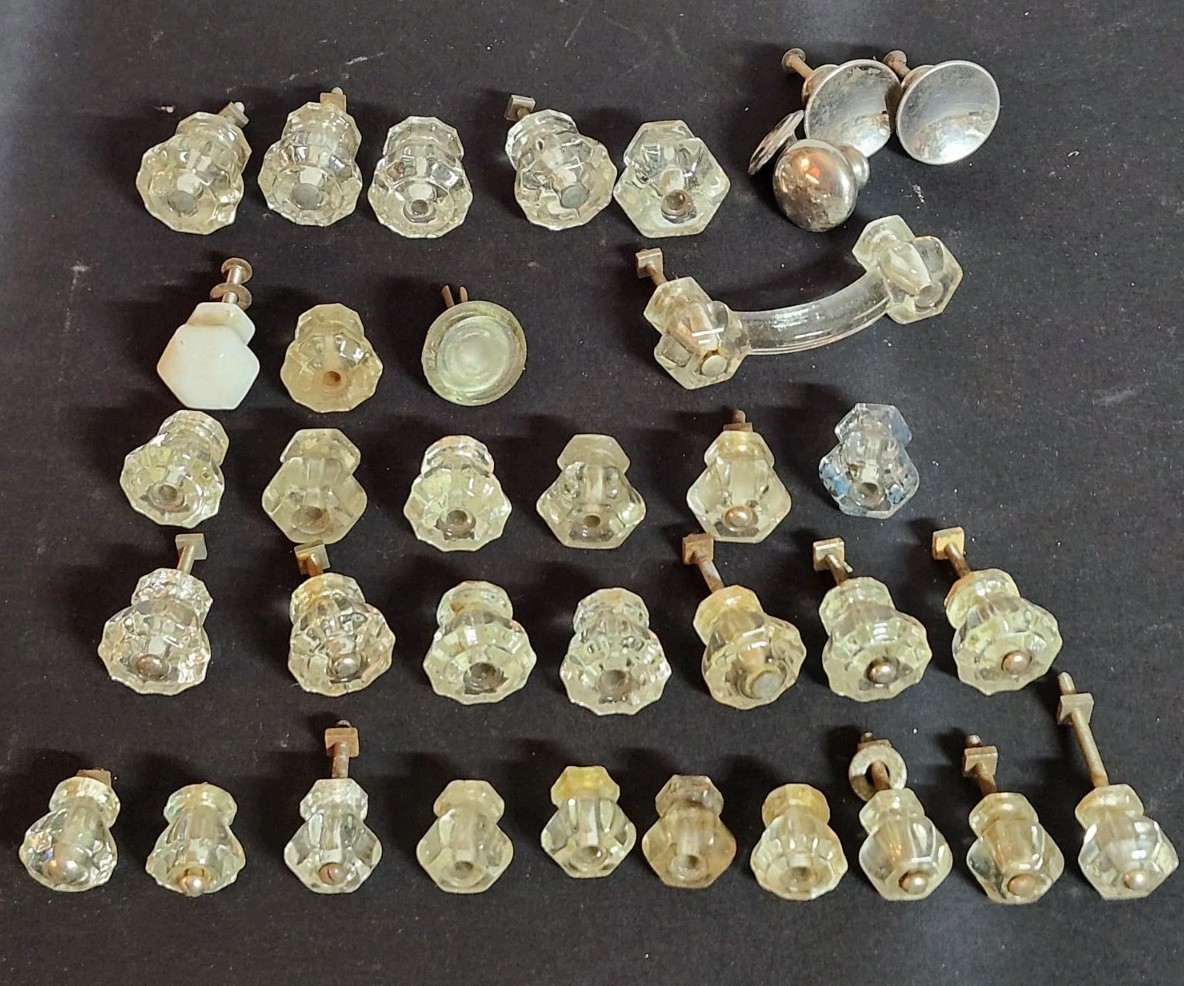 Early 20th Century Victorian Style Glass Handle Knobs & more 30+ Pieces