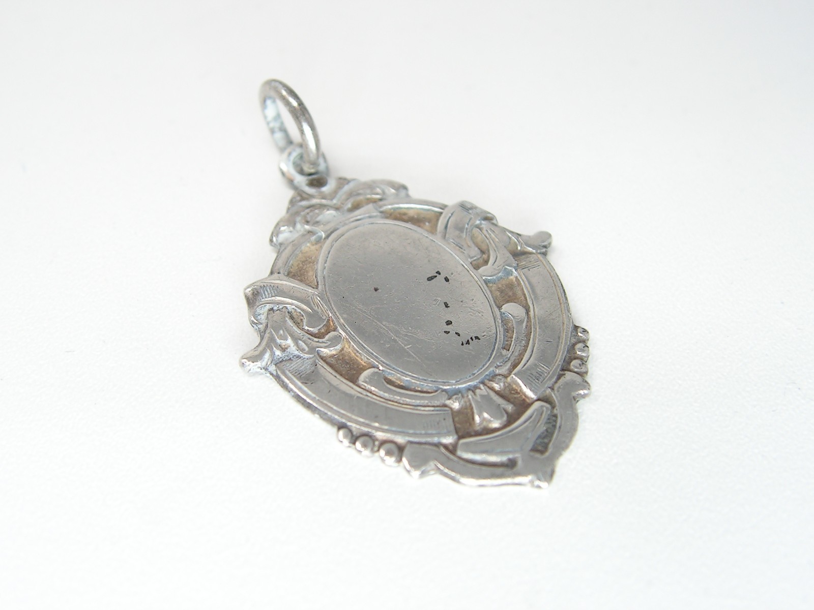 ANTIQUE GEORGE VI SOLID STERLING SILVER POCKET WATCH FOB MEDAL PENDANT