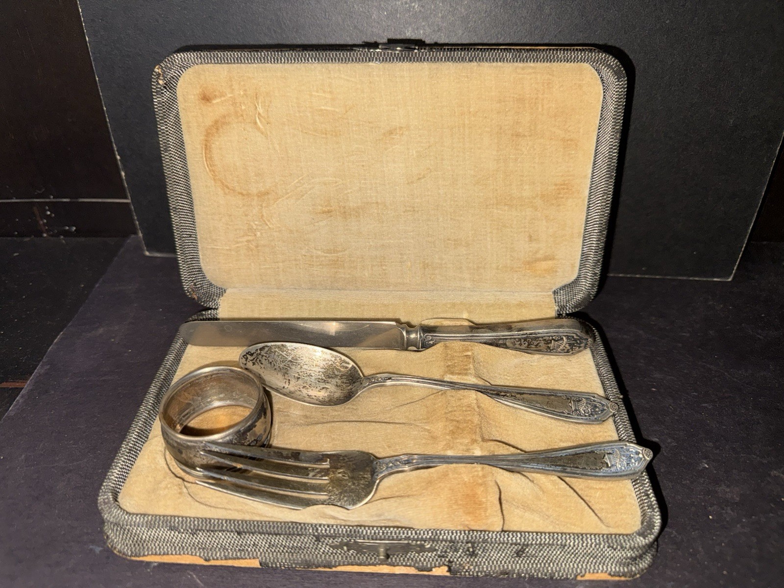 Antique Art Deco Era Sterling Silver Flatware Set 1923 .925 Knife Fork Spoon