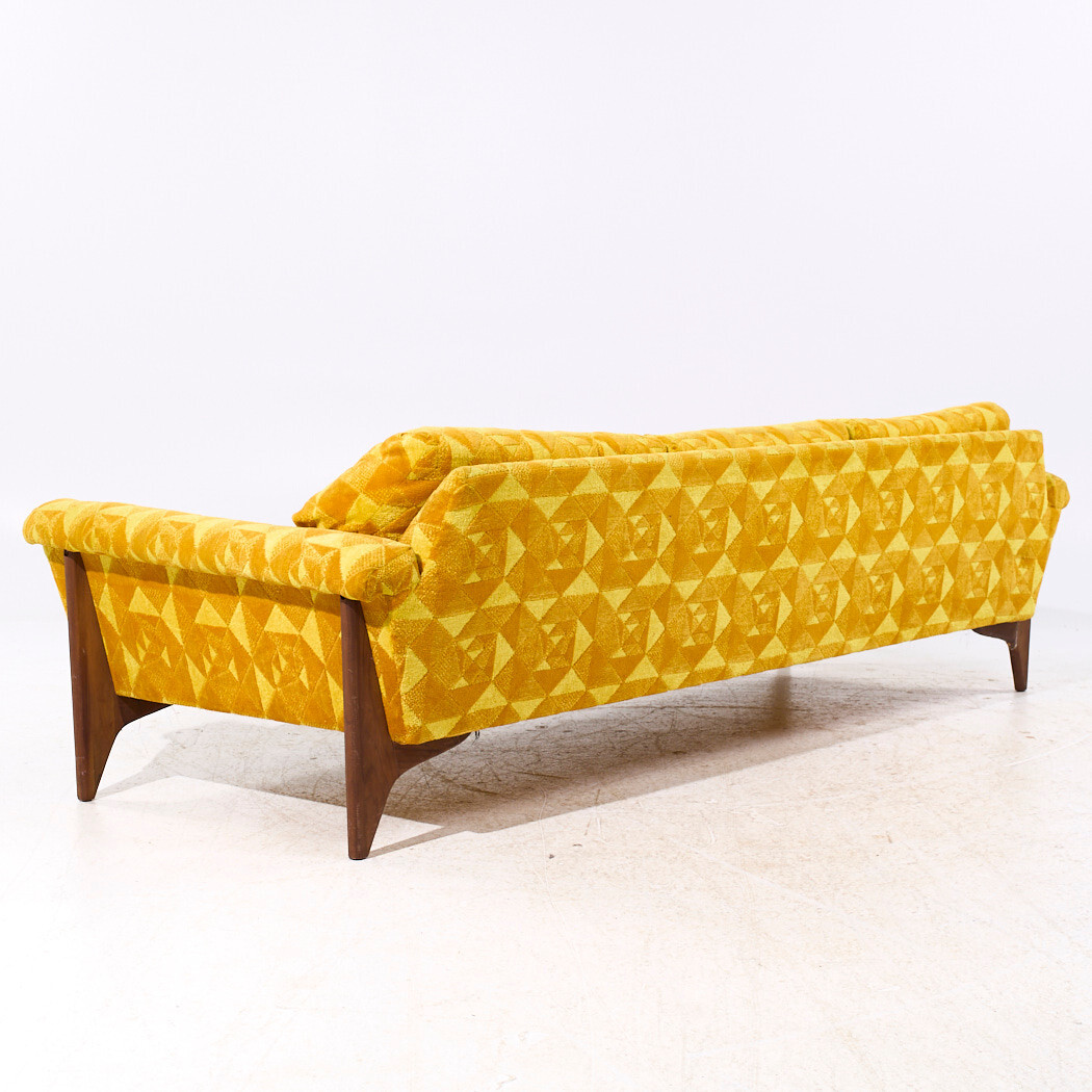Adrian Pearsall Style Mid Century Walnut Gondola Sofa