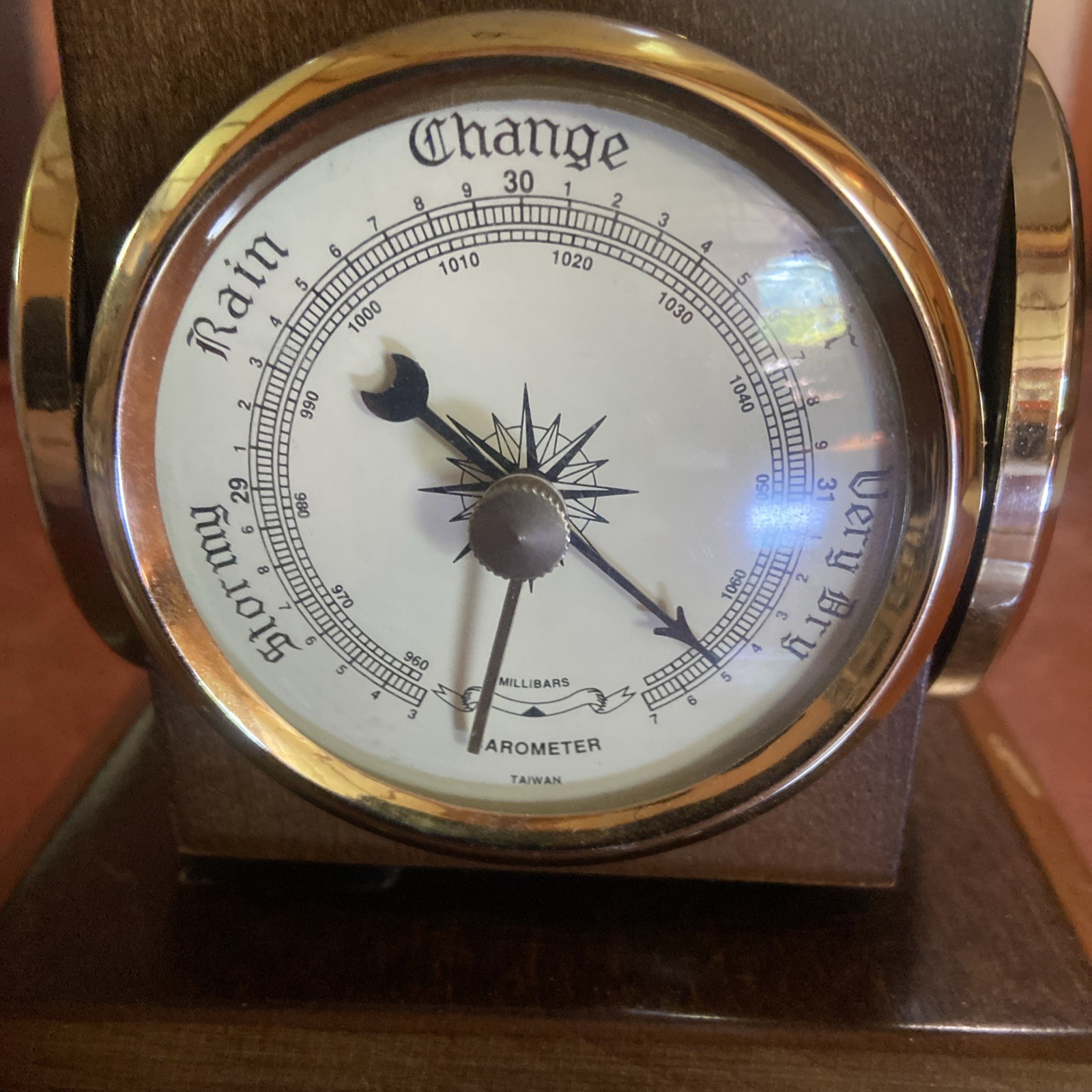 Replogle 9″ Globe Weather Watch World Classic Series Barometer Thermometer Wood