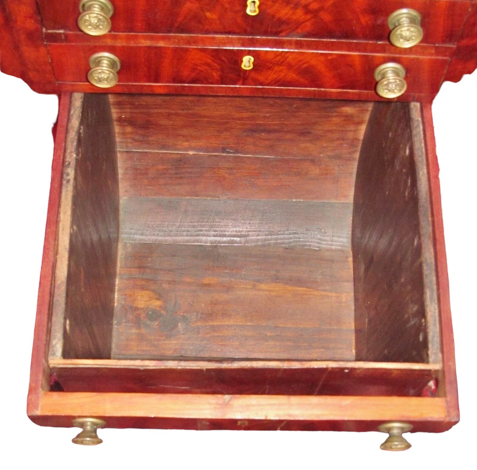 Antique Mahogany 3 Drawer Worktable / Sewing Stand | Attributed to Issac Vose