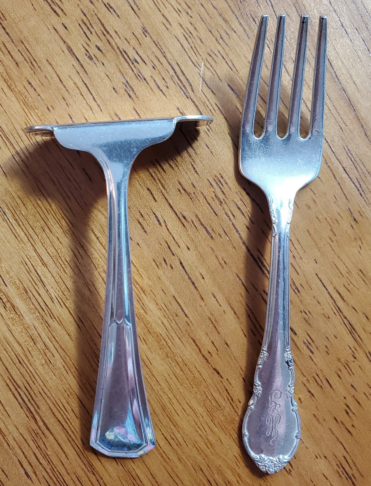 Vintage Sterling Silver Lunt Child, Baby, Infant Fork & Food Pusher