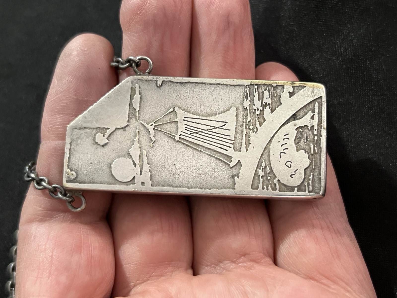 ANTIQUE VICTORIAN STERLING SILVER CHATELAINE FROM 19 CENTURY LARGE UNIQUE AS IS