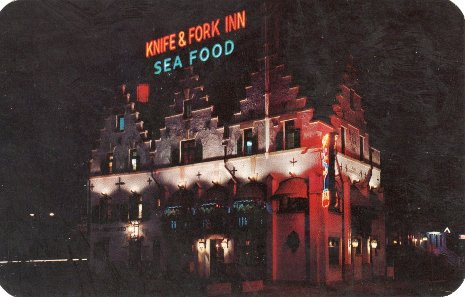 Vintage Postcard Knife & Fook Inn Sea Food Atlantic City NJ