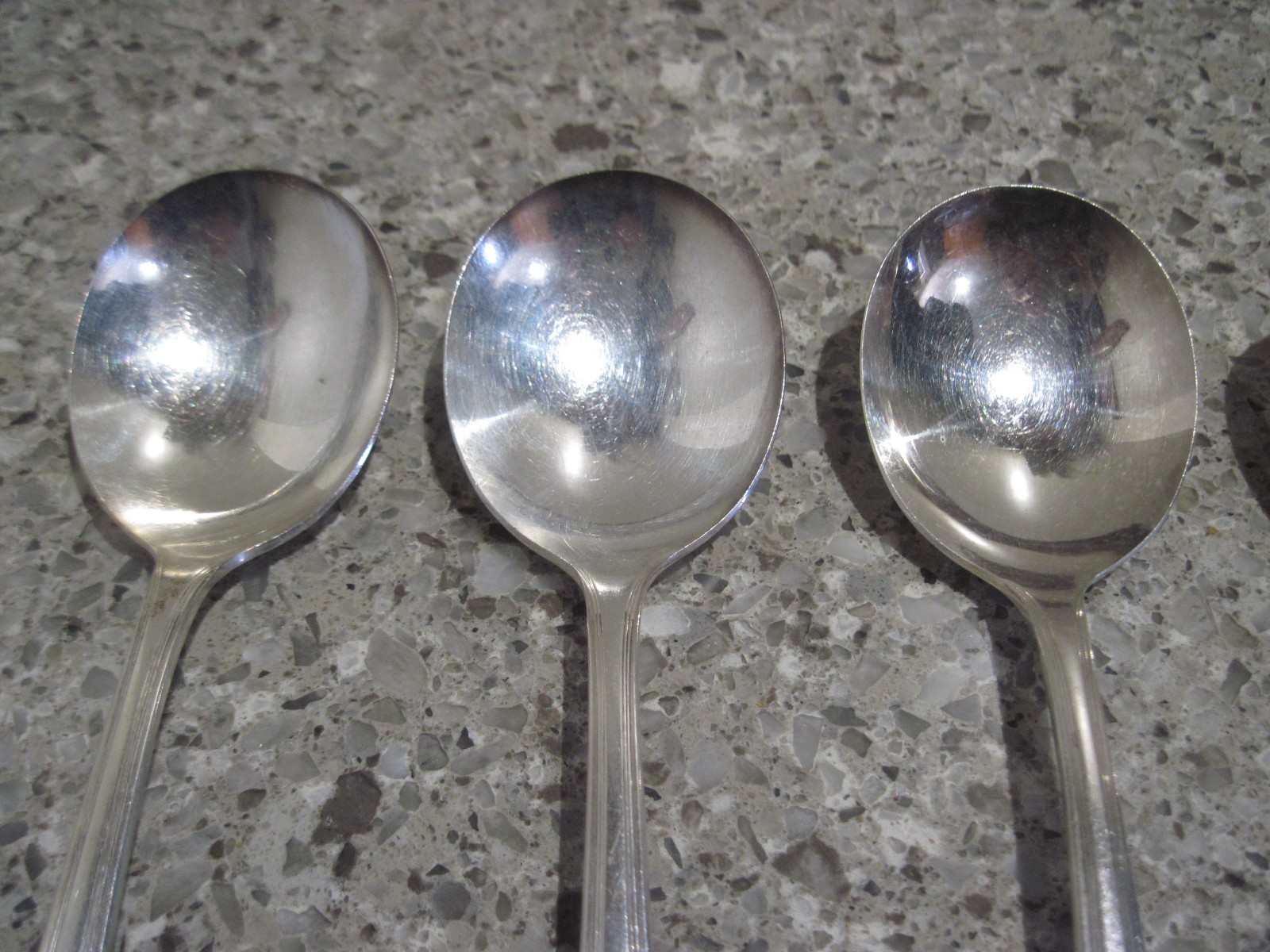 Rogers Paramount Silver Overlaid Gumbo Soup Spoons x 6