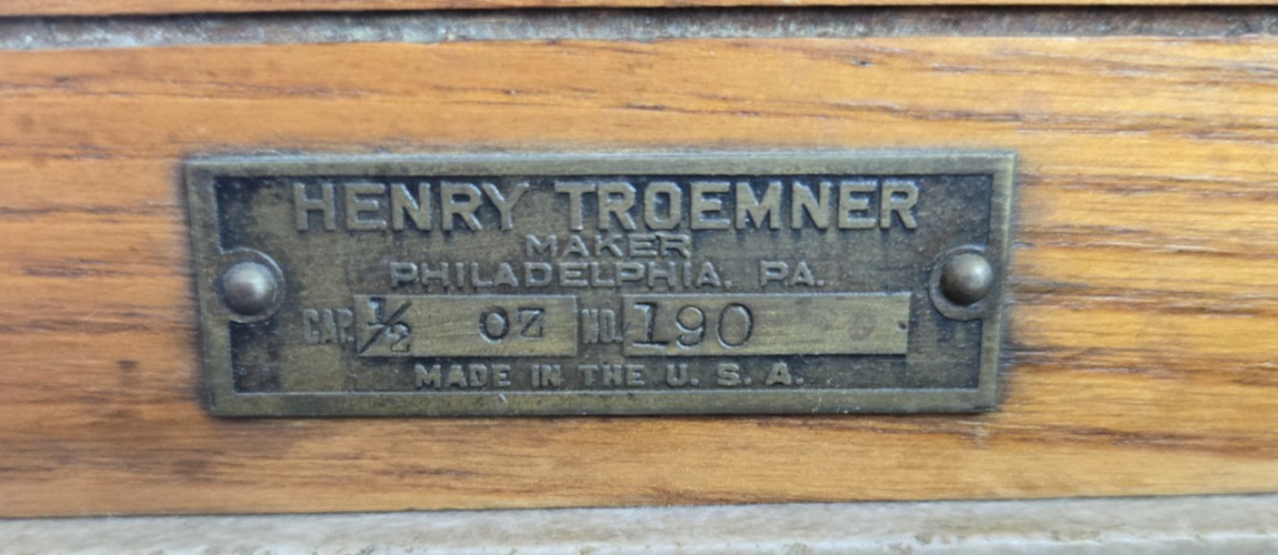 Antique Henry Troemner Apothecary Balance Scale Oak Case Glass Top Philadelphia