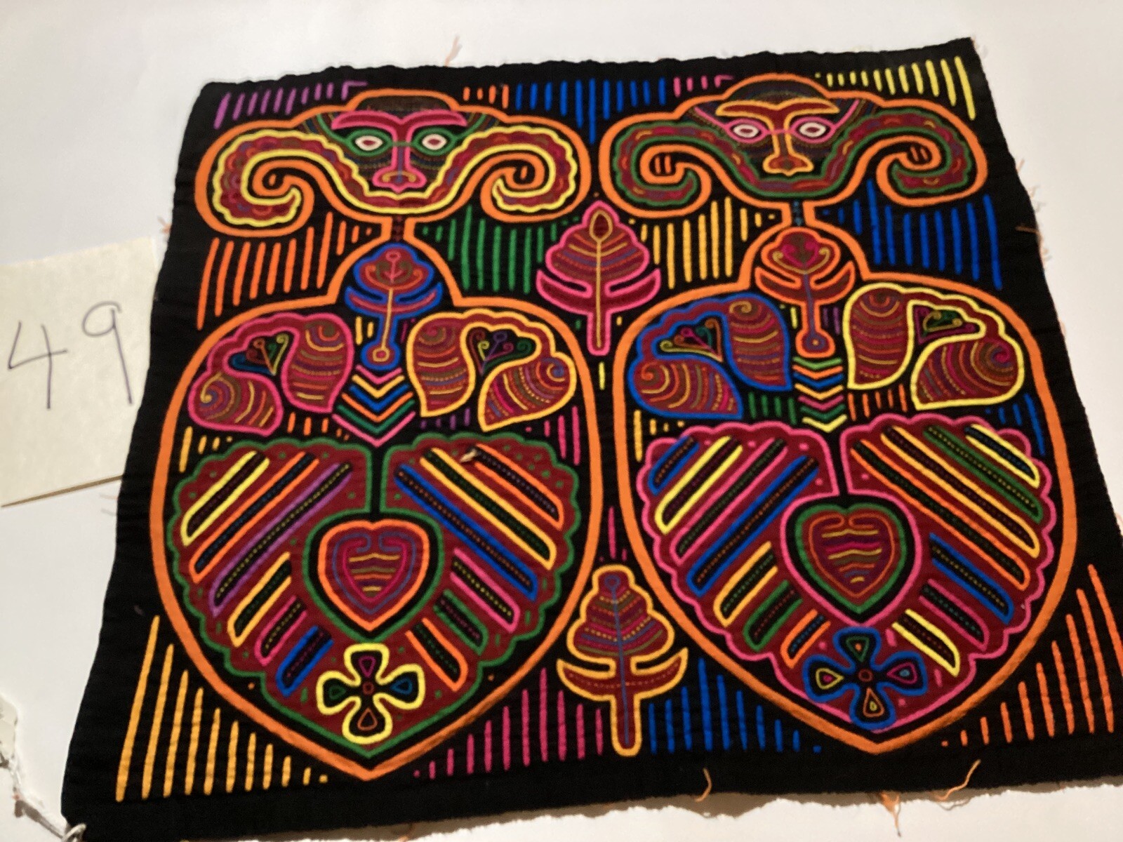 Kuna Indian Mola Textile Panama Latin America Applique Vintage Authentic