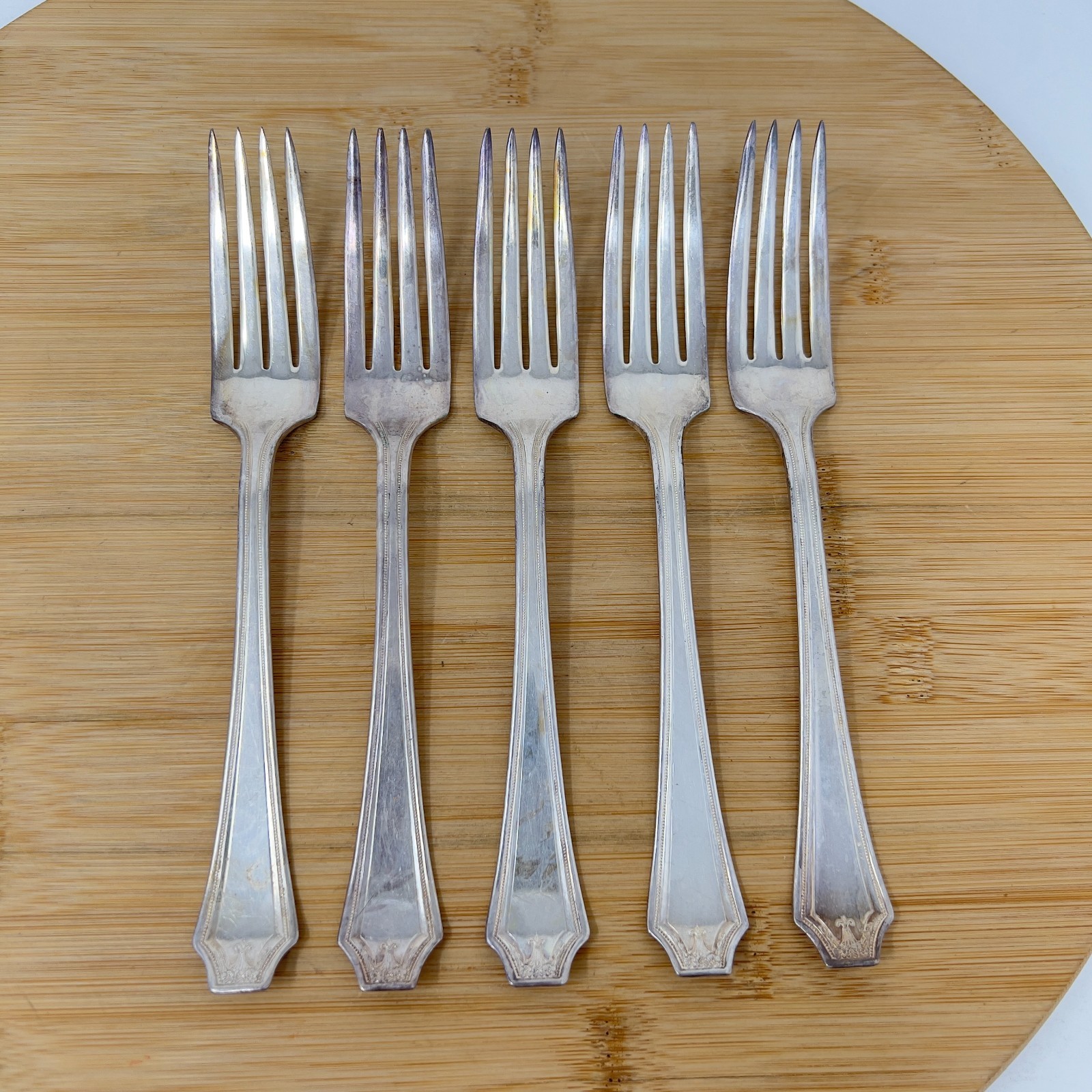 Penco Silver Plate PEV1 Dinner Forks Set Of 5