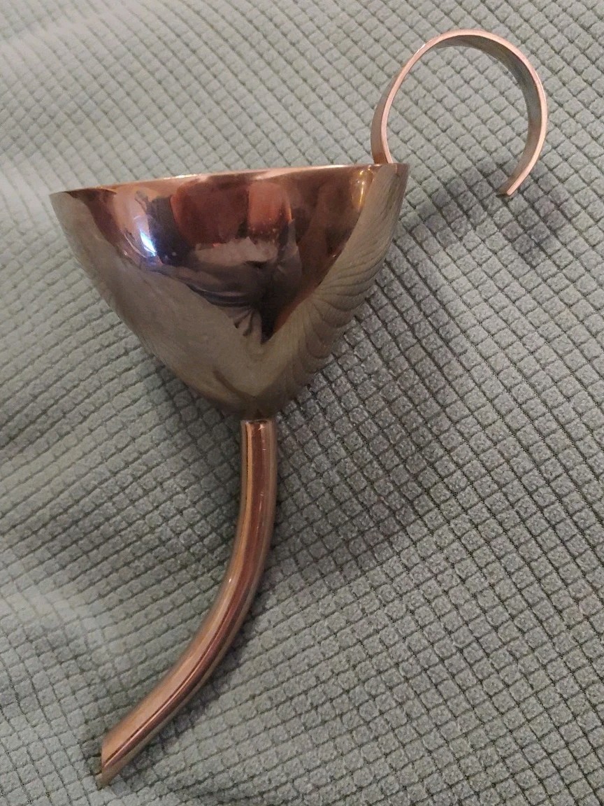Vintage Silver Plated Classic Curved Wine Funnel 8 Inches