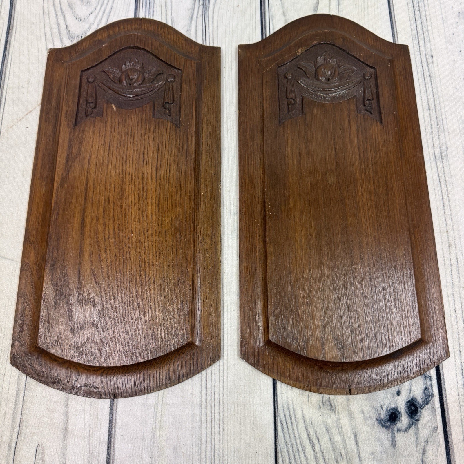 Pair Of Oak Carved Architectural Panels. Late 19th – Early 20th Century. Antique