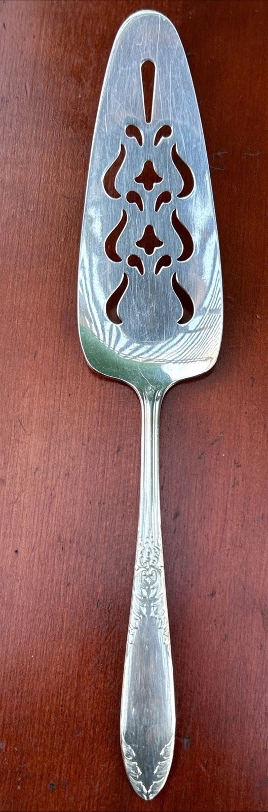 National Silver Co Silverplate Pie Cake Server Kitchen Ware Utensil 10” Pierced