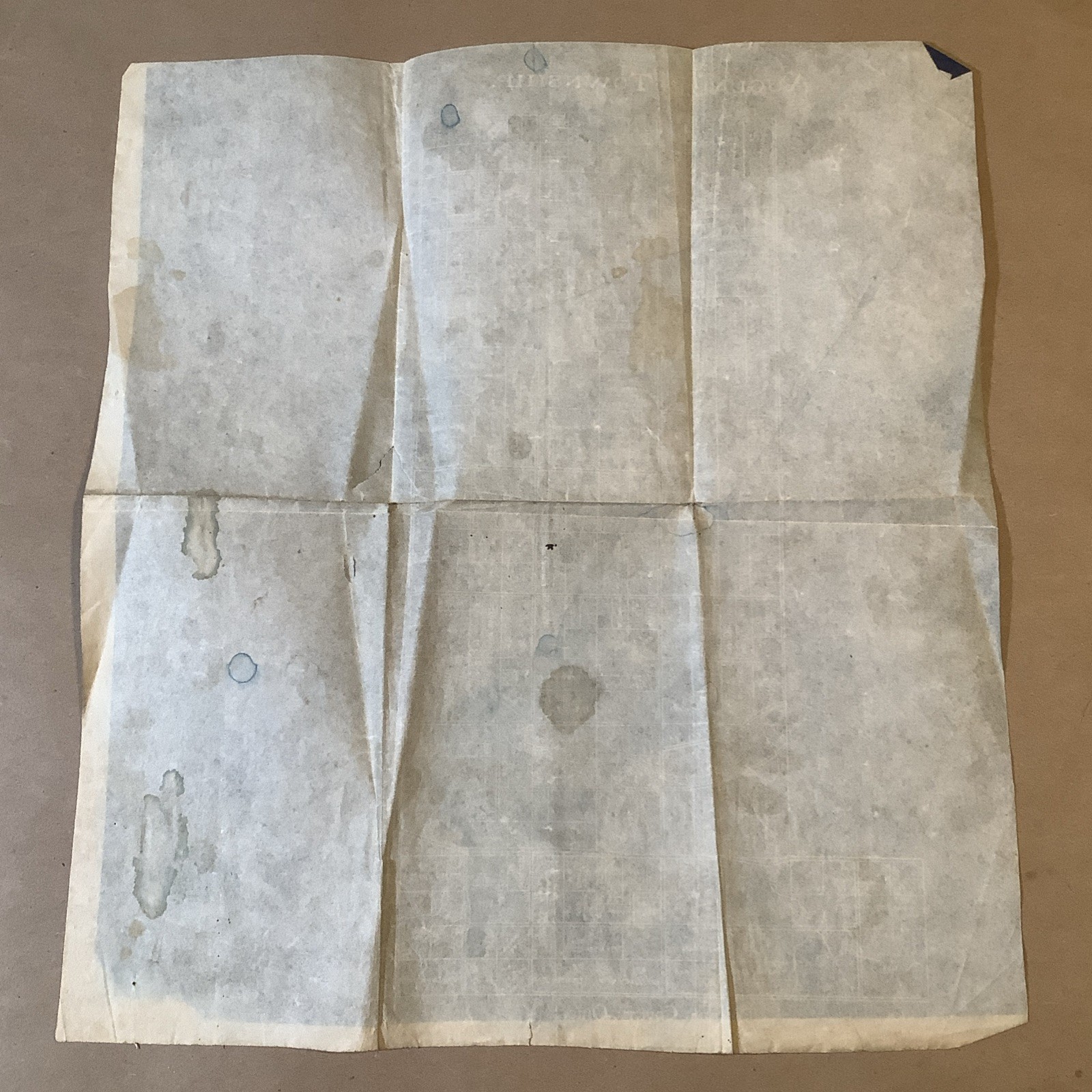 Early 1900s Blueprint Style Plot Map Auglaize Township Paulding Ohio INV-P0551
