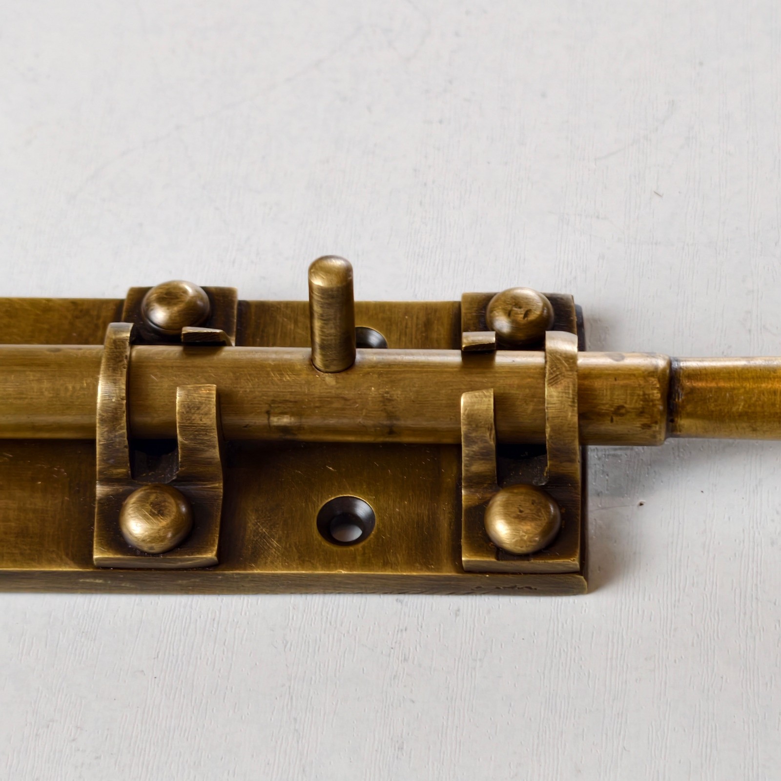Large Solid Brass Slide Bolt — 13″ (33 cm) Heavy Old-Style Slide Bolt