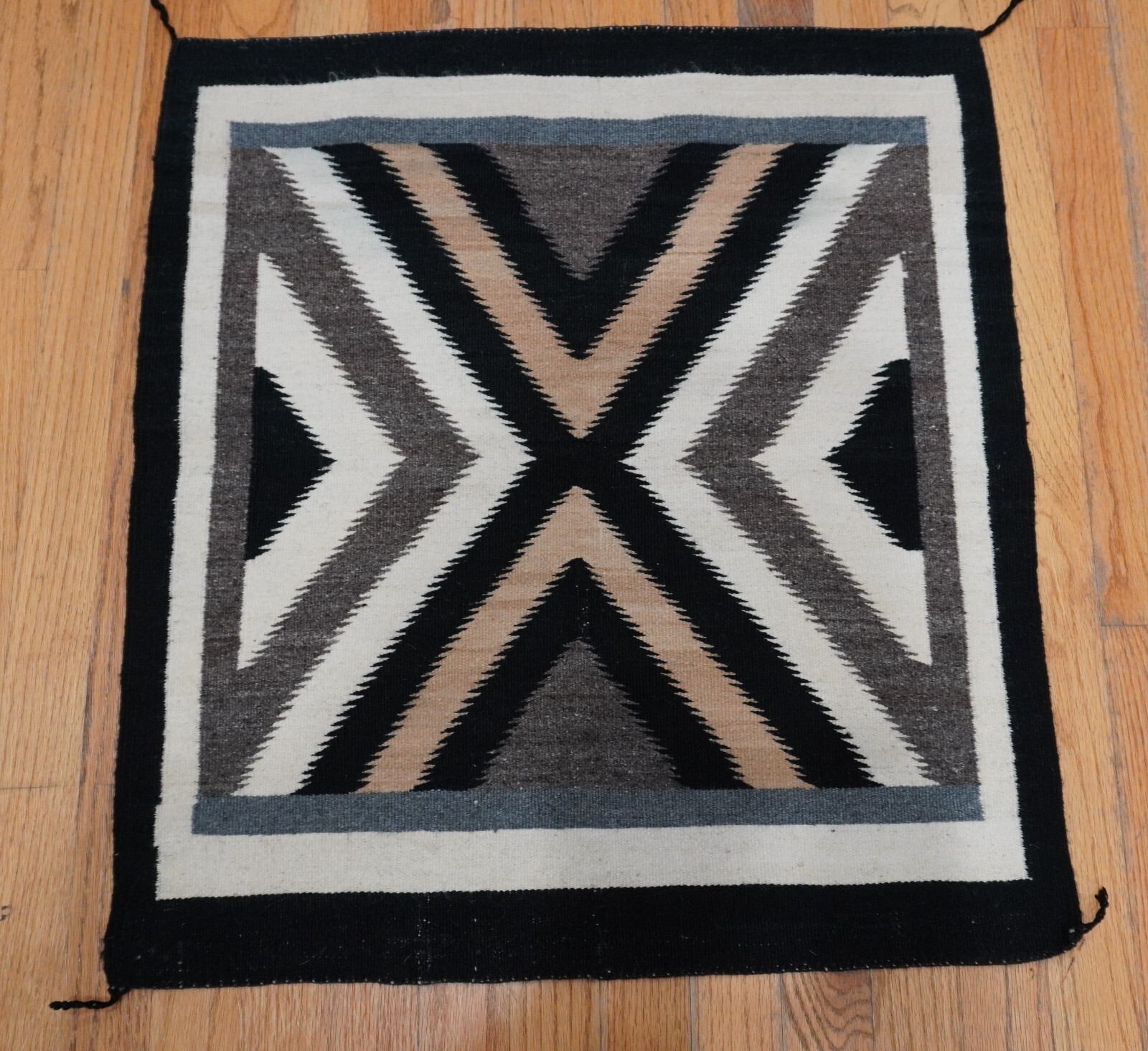 Antique American Navajo X Design Handmade South West Wool Rug 2’1″ x 2’3″