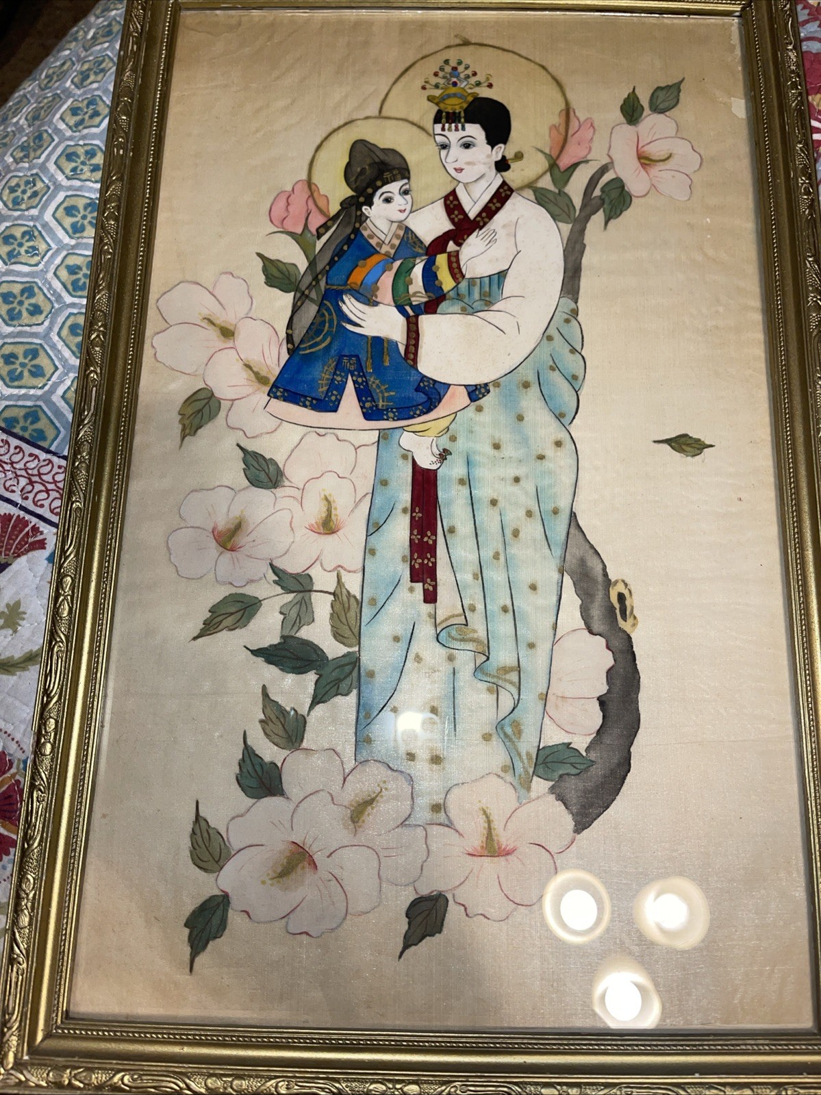 Vintage Korean/Japanese Hand Painted On Silk