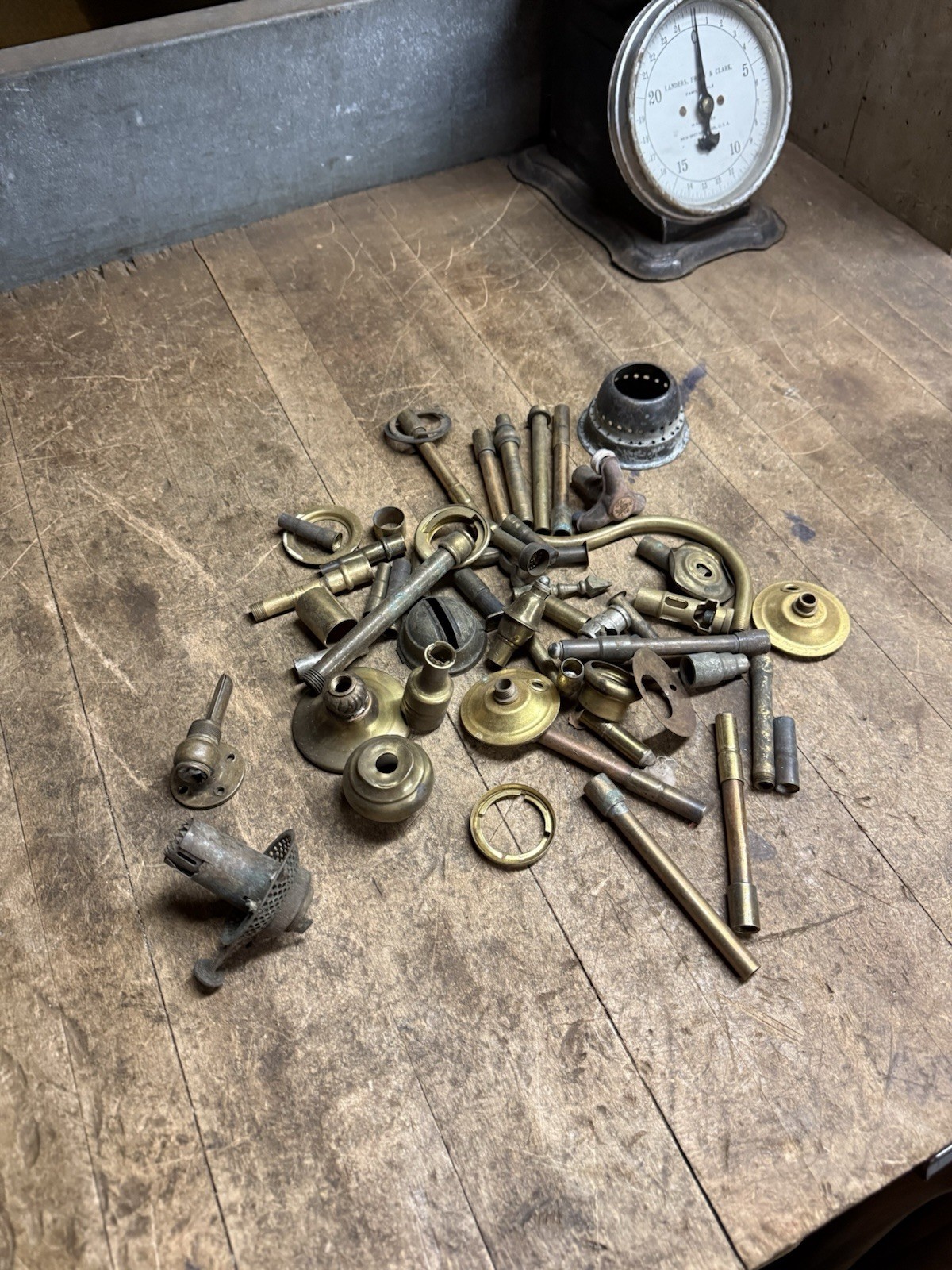Antique Victorian Gas Lite Light Lamp Chandelier Burner Ignitor Brass Parts Lot