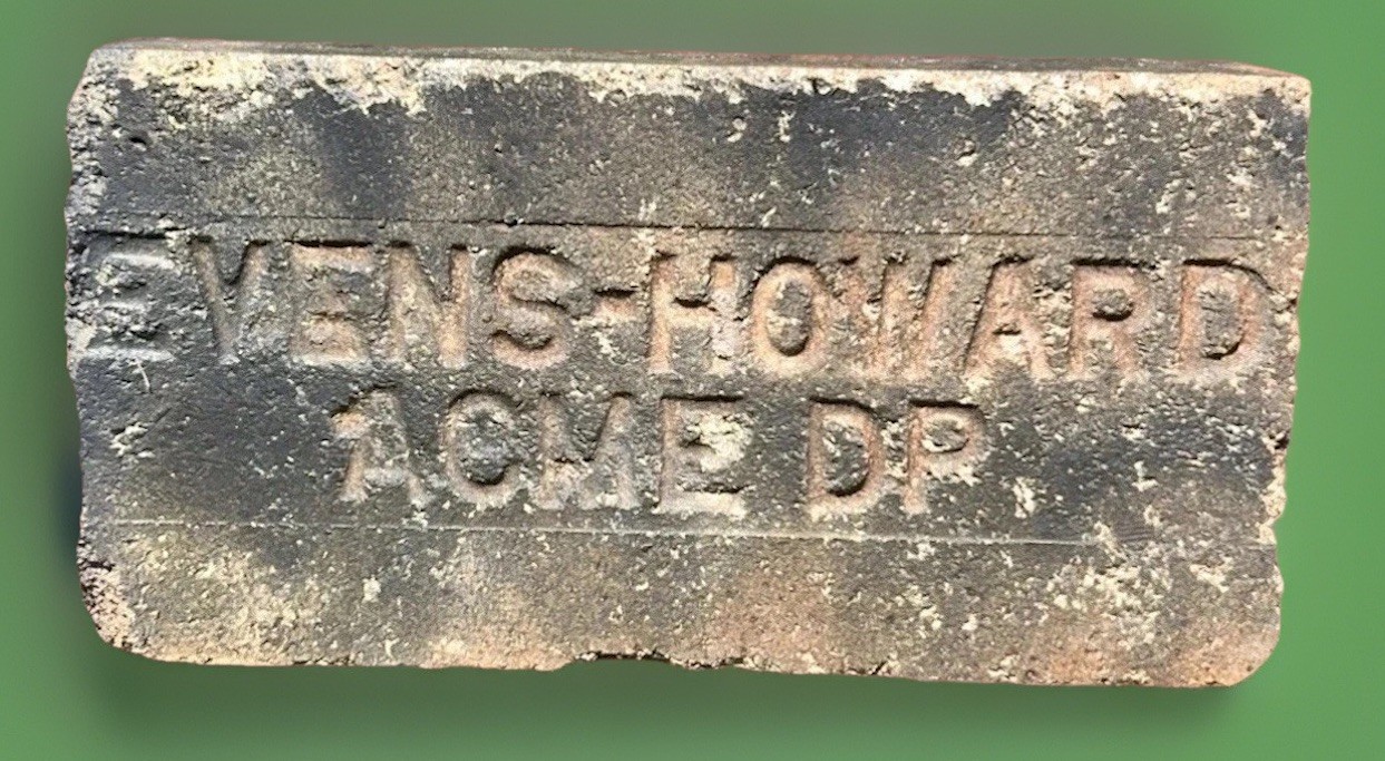 Antoque Firebrick “Evens-Howard Acme DP Brick 1800s From Cole Branded Brick
