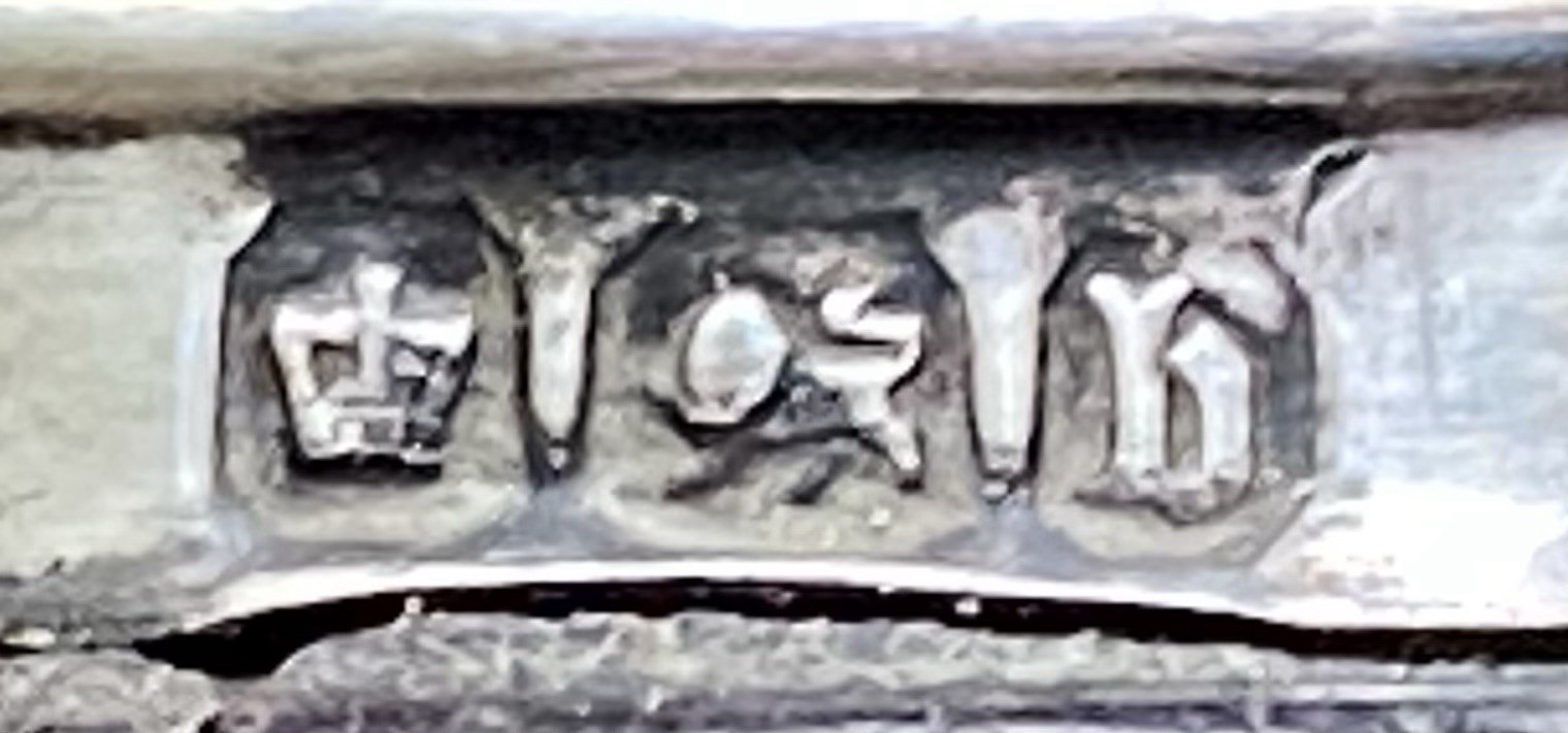 1894 Francis Charles? Sheffield Fish Knife Sterling Silver Ferrule Antler Blade