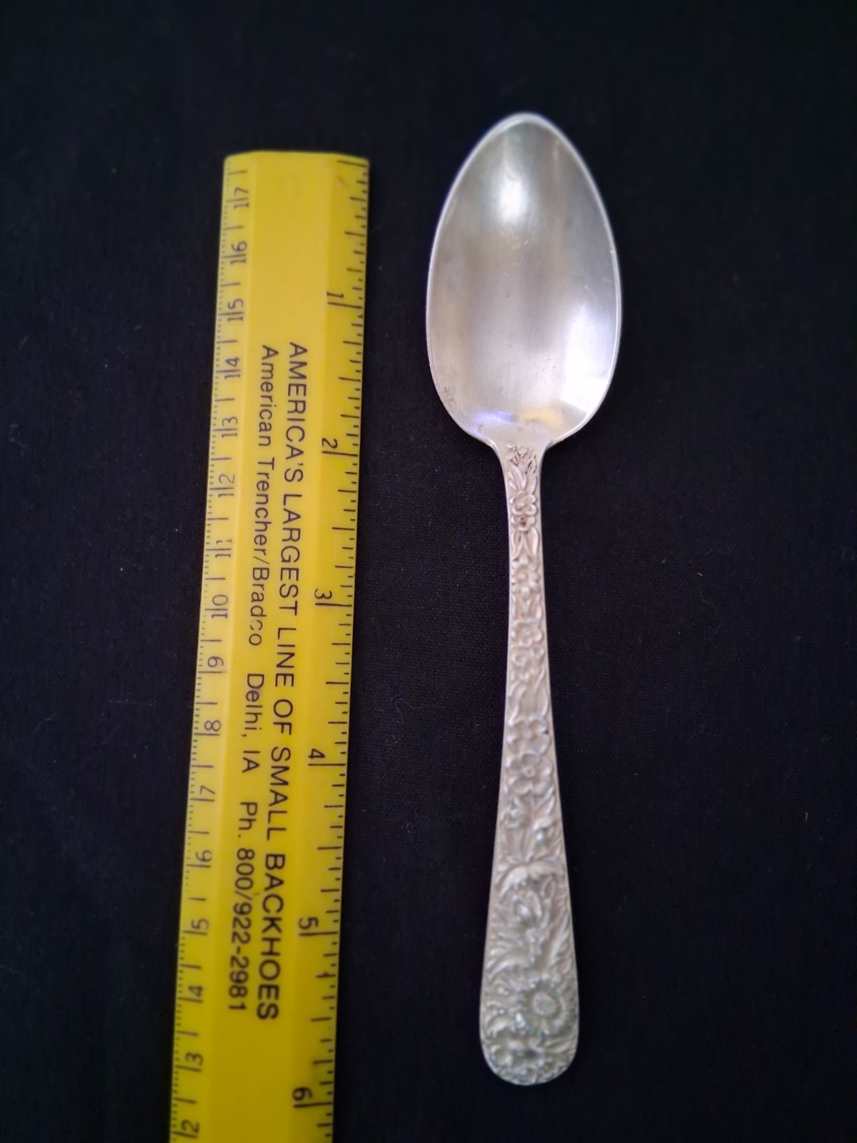 S Kirk & Son Repousse Sterling Silver Spoon 6″