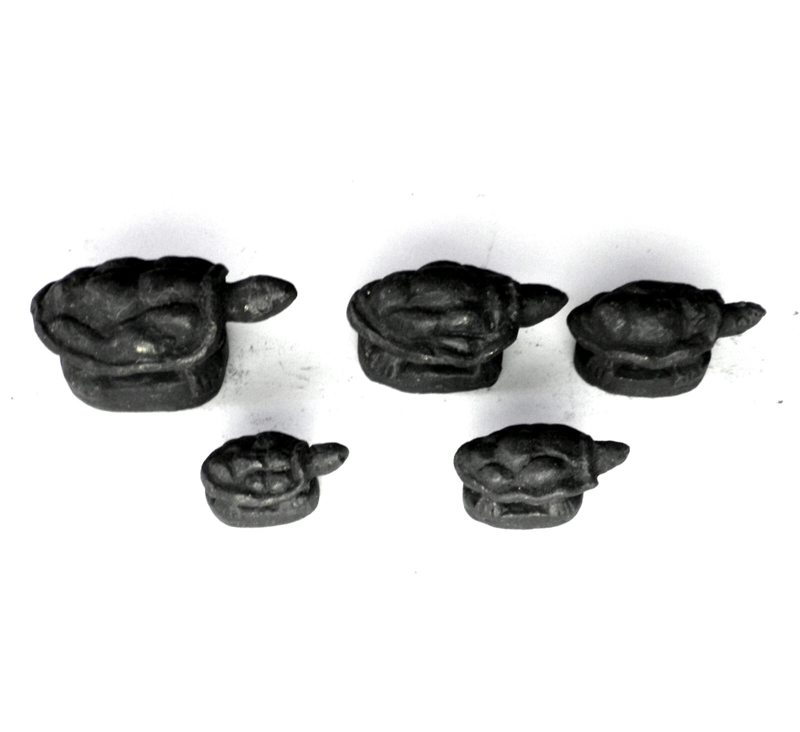 ANTIQUE MYANMAR (BURMA), THAILAND, OR LAOS SET OF 5 TURTLES OPIUM WEIGHTS 261.4g