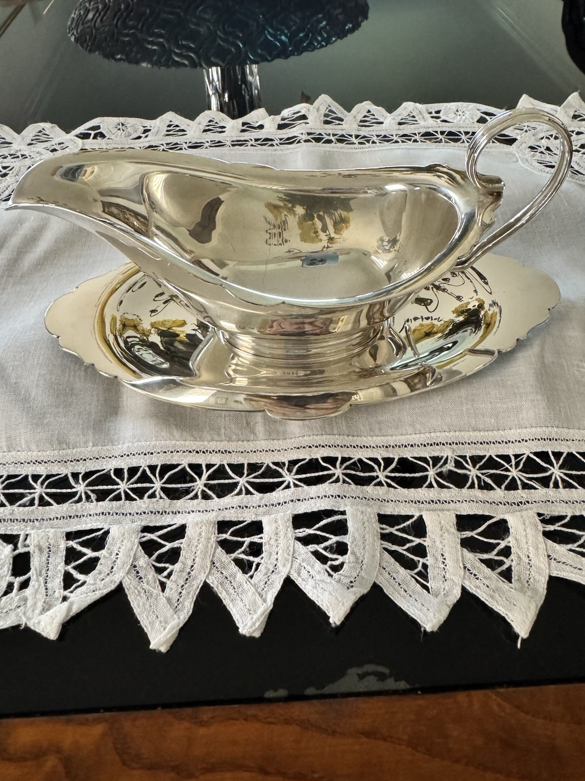 Watson Sterling Co. Sauce Boat w/ Matching Under Tray. Pristine Condition c1919