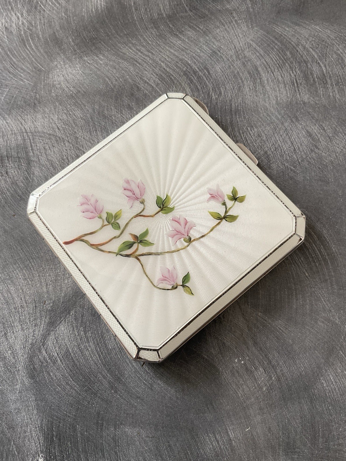 SUPERB SOLID SILVER ENAMEL CIGARETTE CASE TURNER & SIMPSON B’HAM 1935 130.5g