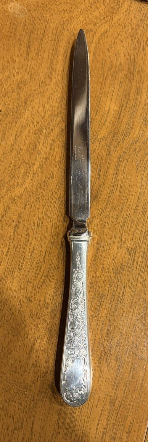 Sterling Silver Old Maryland Engraved Pattern by Kirk Letter Opener 7.75 Inches