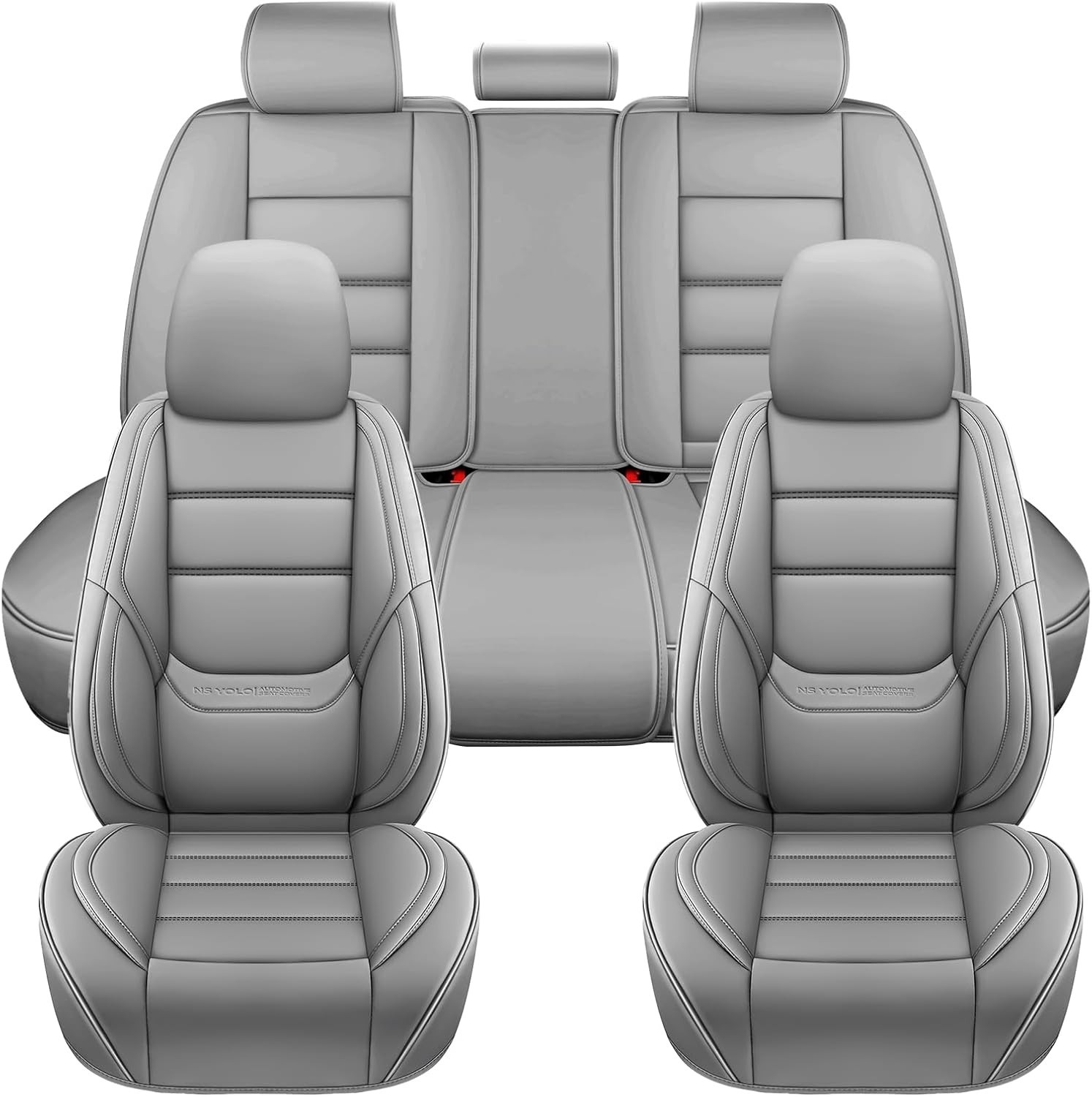 Leather Car Seat Covers Full Set,Universal Fit for Most Cars,SUVs and Sedans,Wat