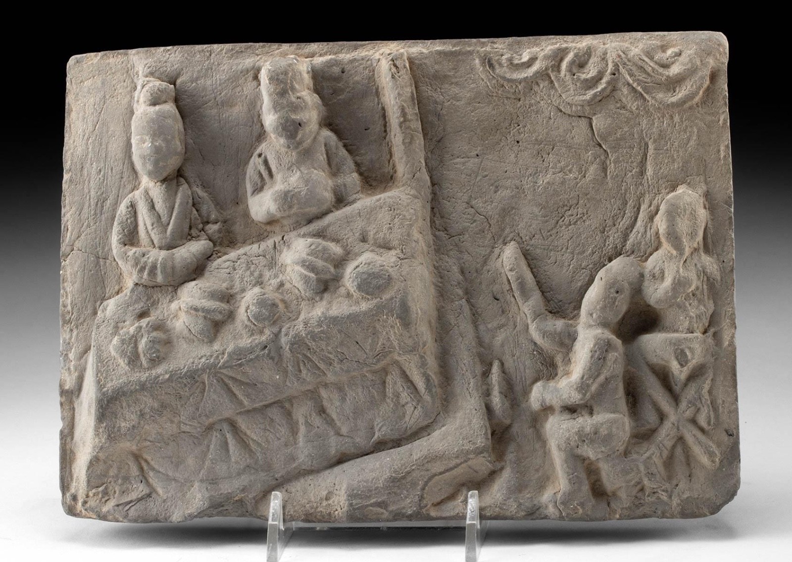 Chinese Song Dynasty Molded Pottery Tile – Royal Court & Performers 960–1279 CE