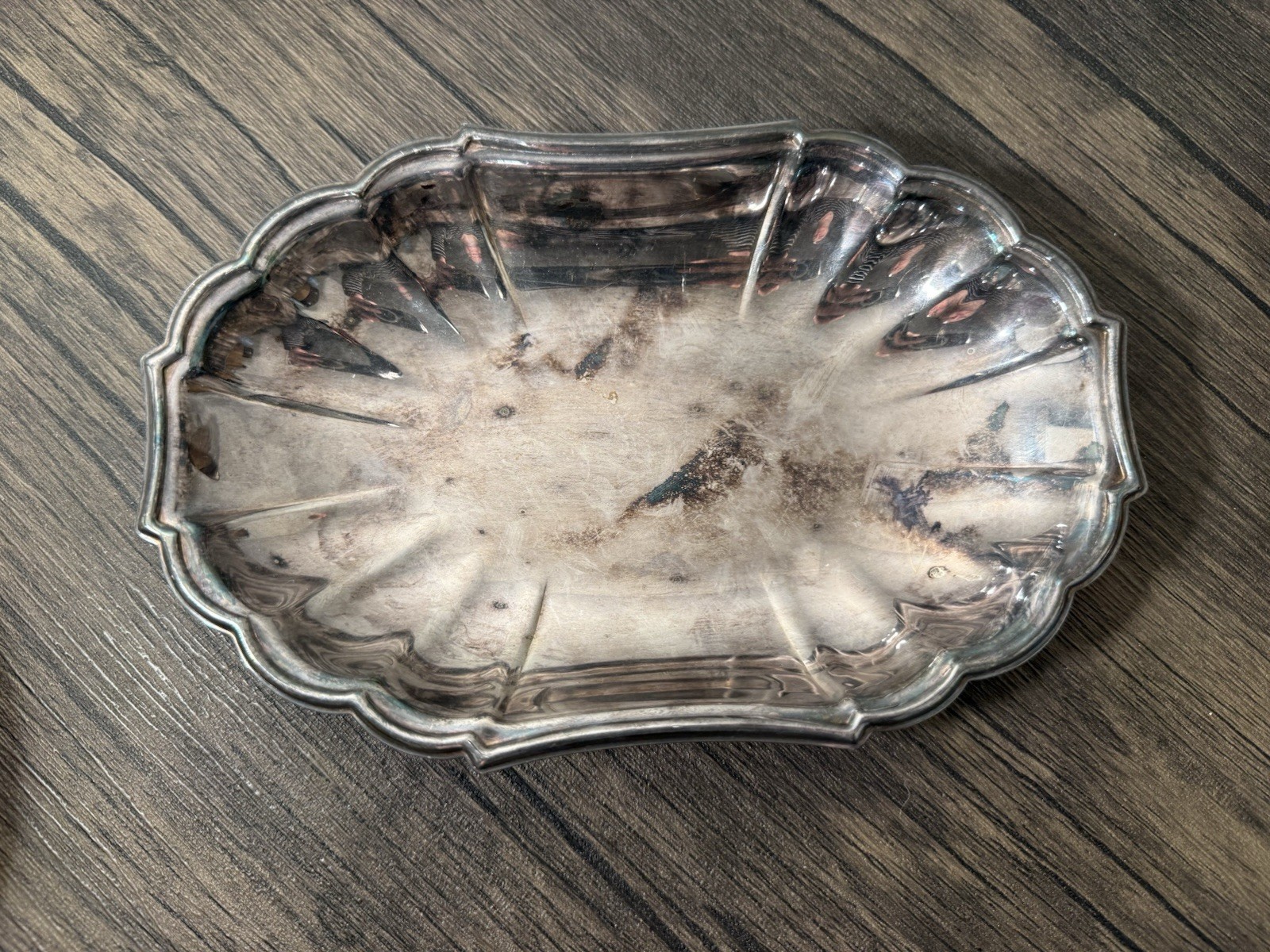 Gorham Heritage EP/H13 MarkingSilvplateDish/ Tray/ Plate 8.5 Oval Scalloped Edge