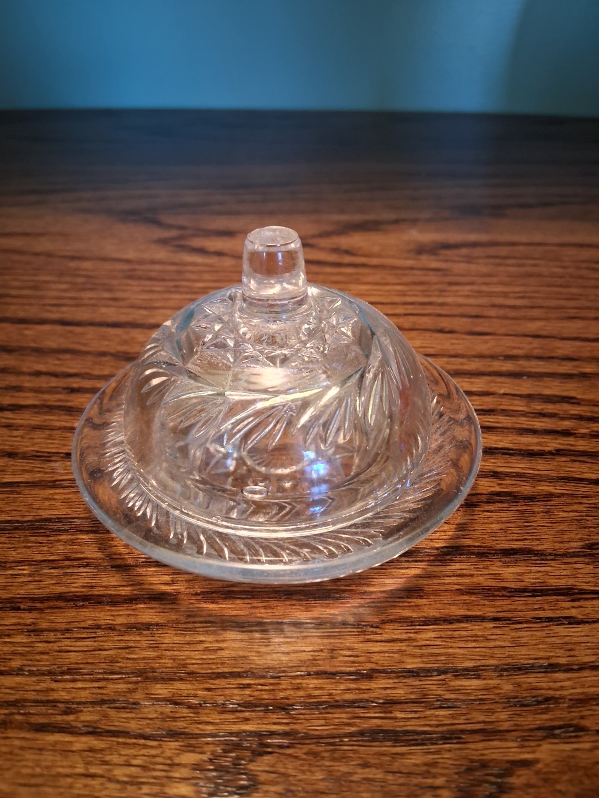 EAPG – U.S. Glass Co. #15101 “Comet /Buzz Star/Whirligig” Child’s Butter Dish