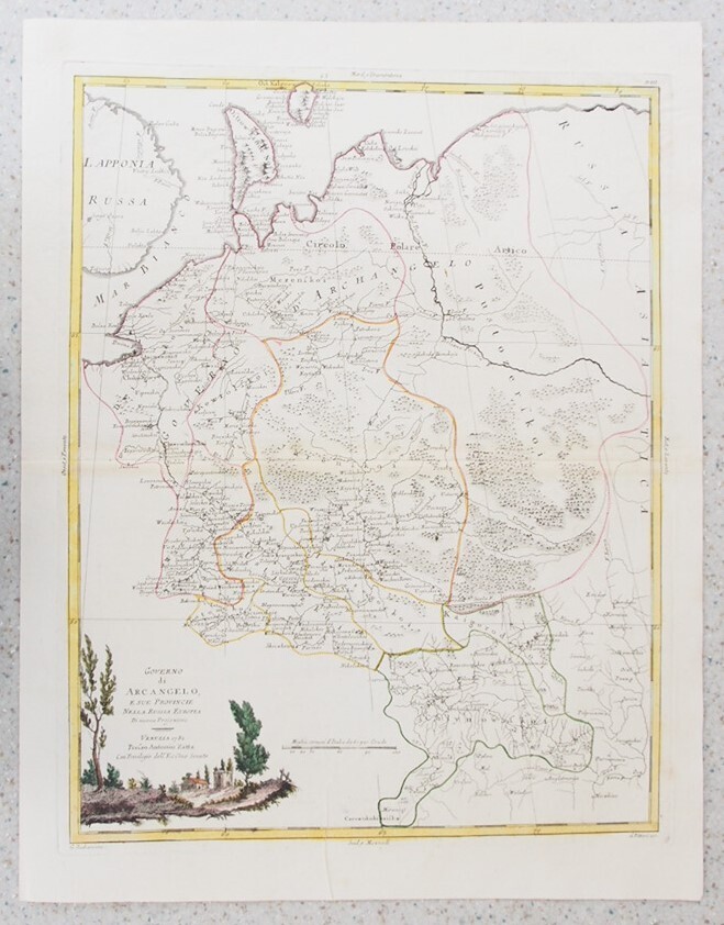 Antique Map, Russia in Europe, Antonio Zatta, Venezia 1782