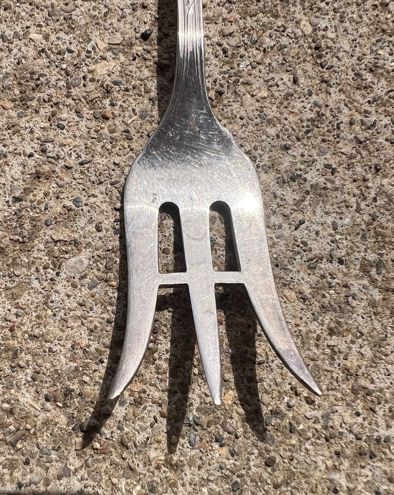 STERLING Silver Antique FRANK M WHITING Talisman Rose Pickle/Lemon Fork 5.5″