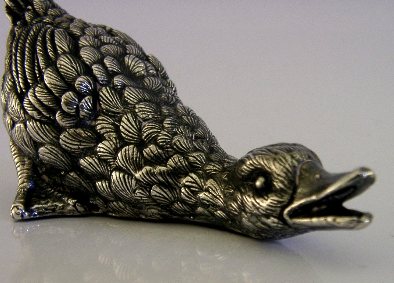 SUPEB STERLING SILVER GOOSE BIRD ANIMAL FIGURE c1980