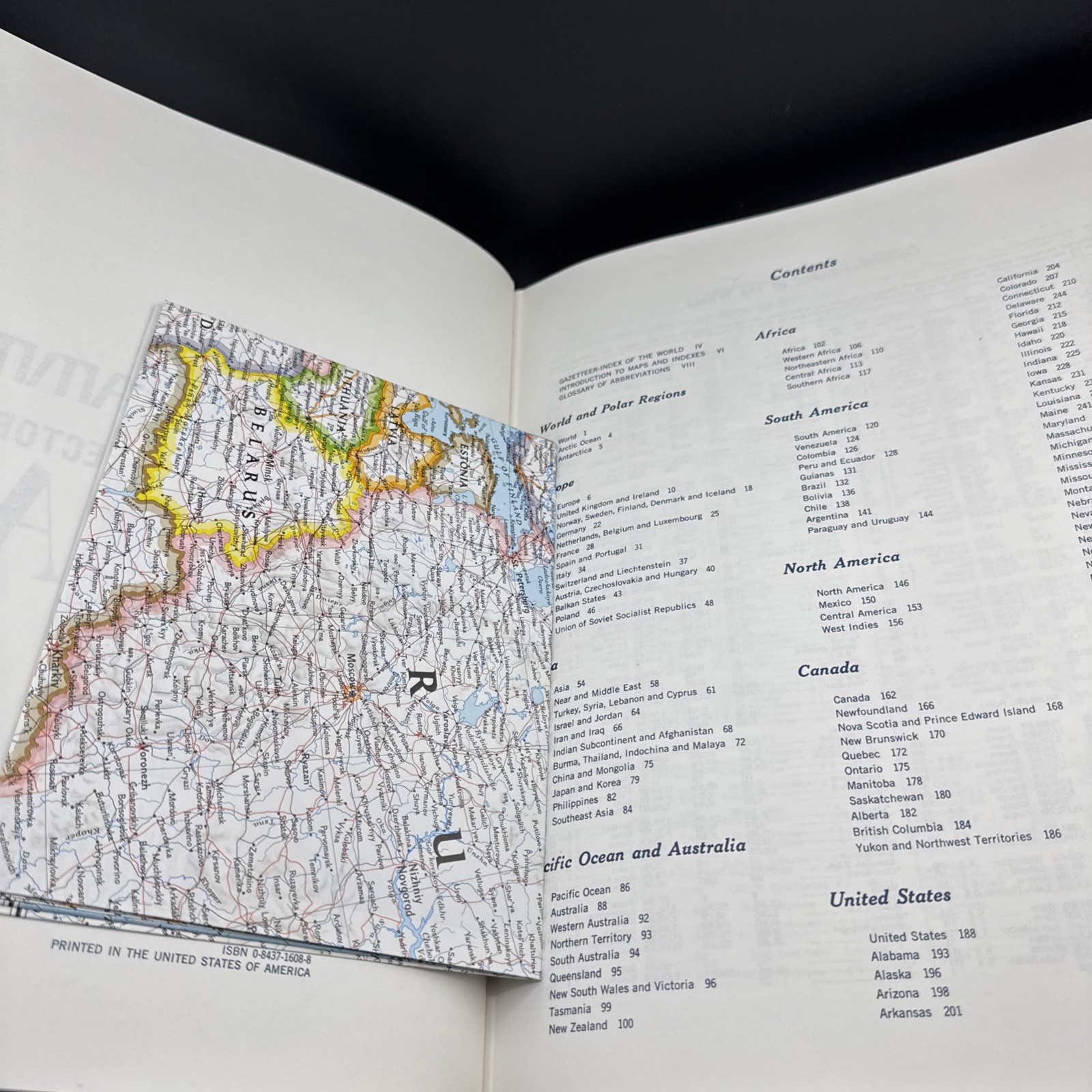 World Atlas Collector’s Edition Blue Hardcover Gold Lettering Reference Book