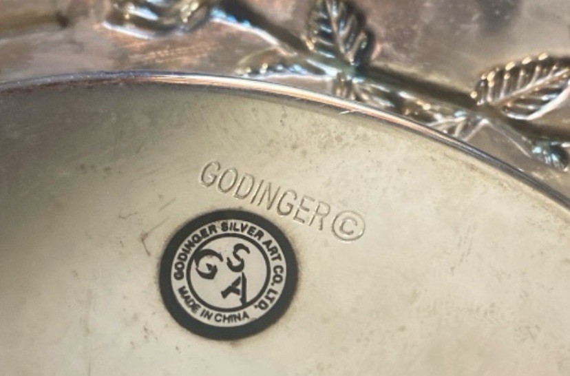 Vintage Godinger Silverplate Clover Shaped Tray, Charcuterie Board, Serving Tray
