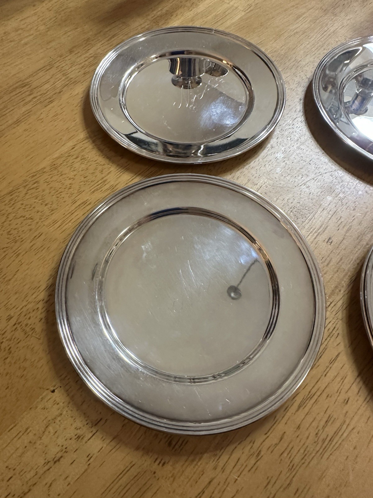 Vtg Set/5 F.B. Rogers Silver CO Silver Plated Dish #1025 bread Salad plates Read