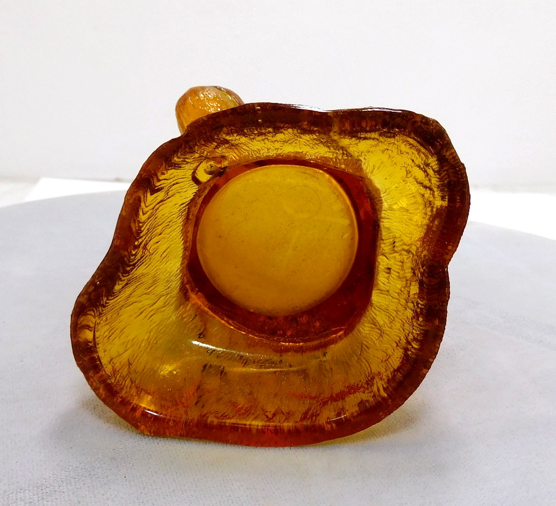 1925 Darwin Scopes Monkey Trial Amber Glass Toothpick Holder Richards & Hartley