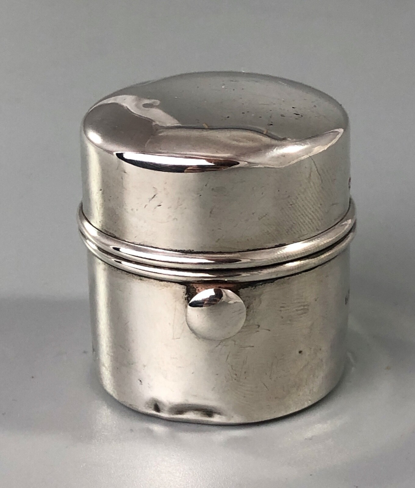 Edwardian Silver Travelling Inkwell Levi & Salaman Birmingham 1913 AZX