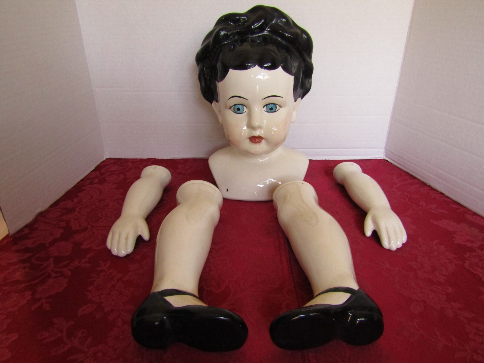 ANTIQUE LARGE HEADDOLL GERMAN CHINA SET OF ARMS-LEGSFOR AT36INCHES DOLLVICTORIAN