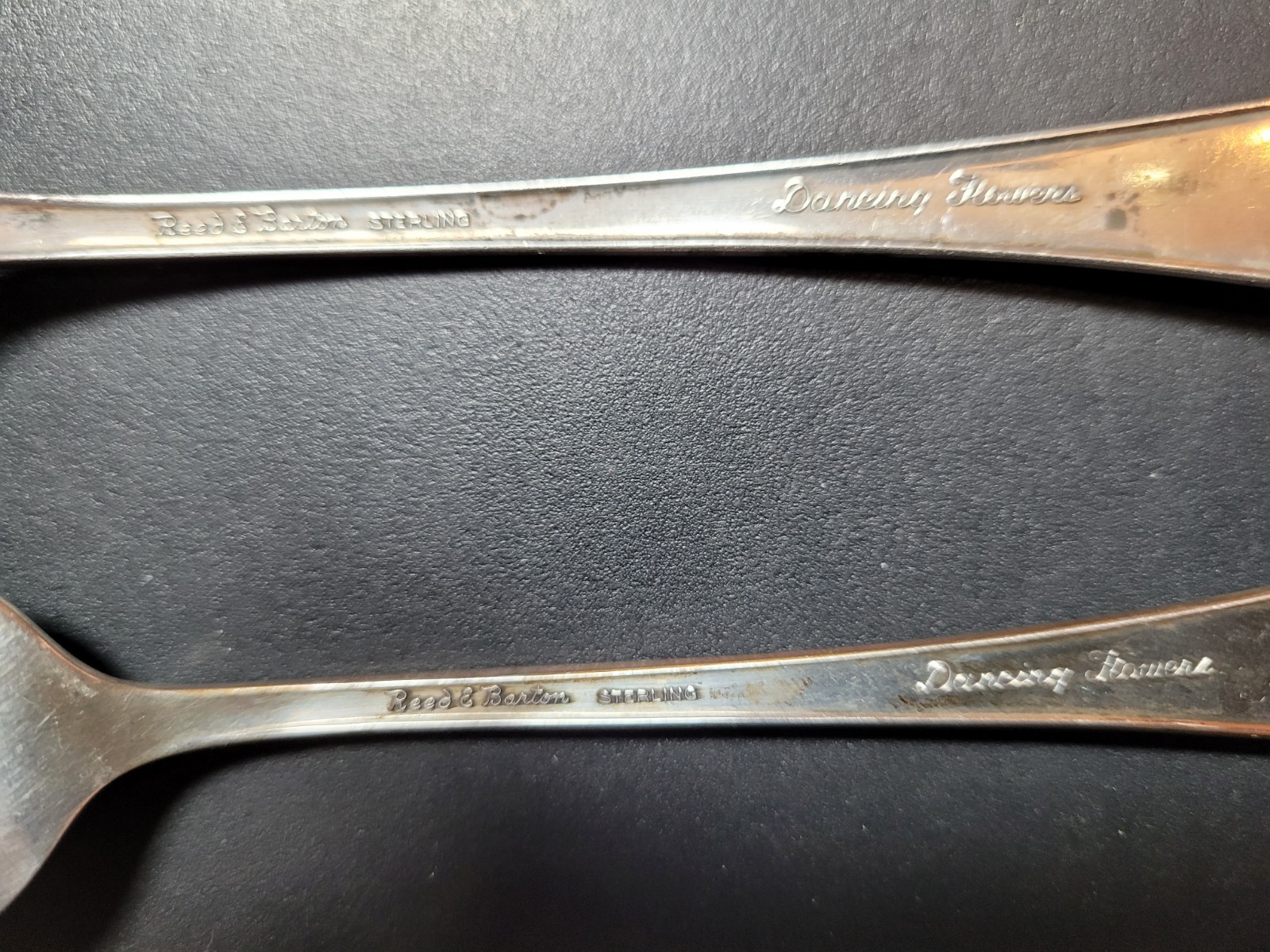REED & BARTON DANCING FLOWERS STERLING SILVER LOT – 6 PC FORKS KNIVES SPOONS