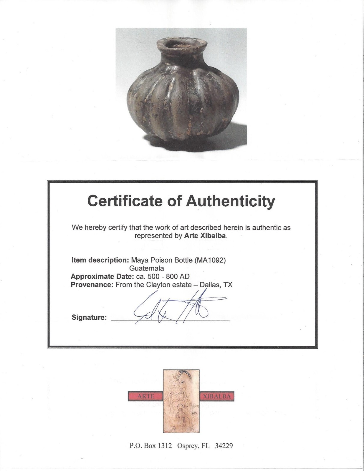 Maya Poison Bottle (MA1092)