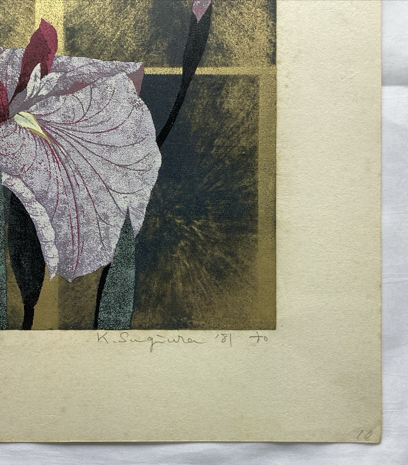 Sugiura Kazutoshi Iris Silkscreen signed 26/100 No.19 1981