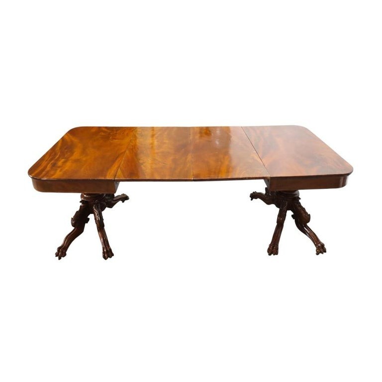 Classical Quervelle Inspired Drop-Leaf & Claw Foot Mahogany Banquet Table c1840